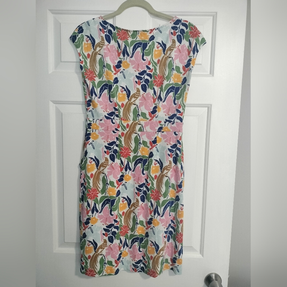 Boden Floral Print Midi Dress With Cap Sleeves Size 6